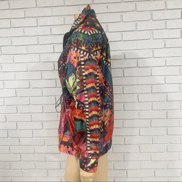 Farm Rio Women’s Black Cool Leopards Windbreaker - Picture 7 of 12